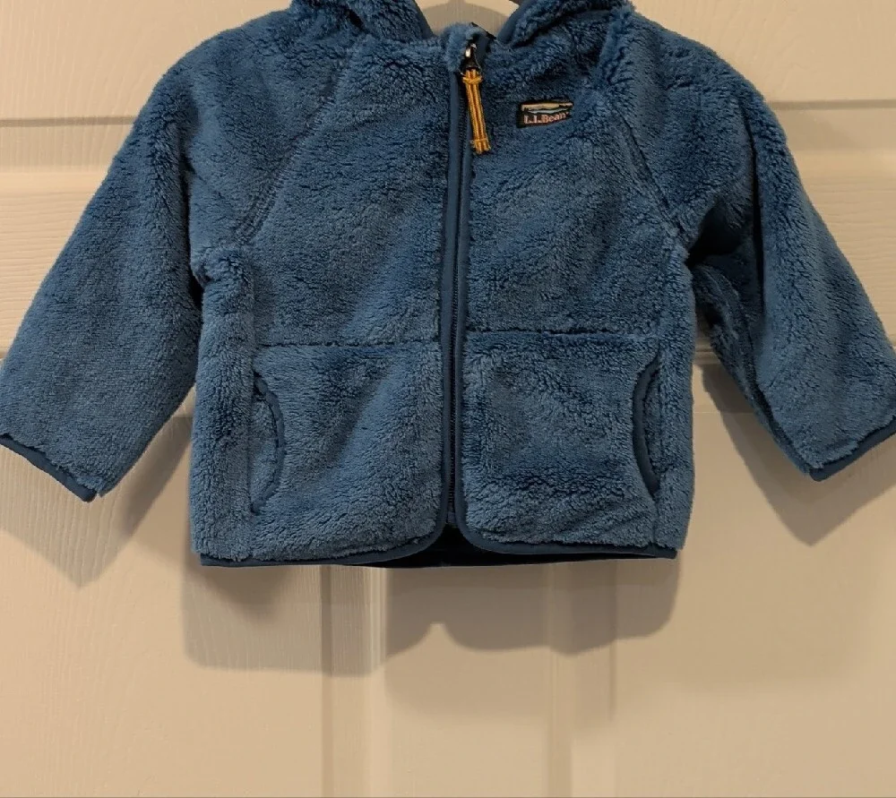 L.L.Bean Kids Hi-Pile Fleece  Marine Blue Jacket NWT 6-12 months